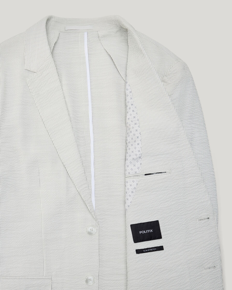 Striped Seersucker Blazer, Light Grey, hi-res